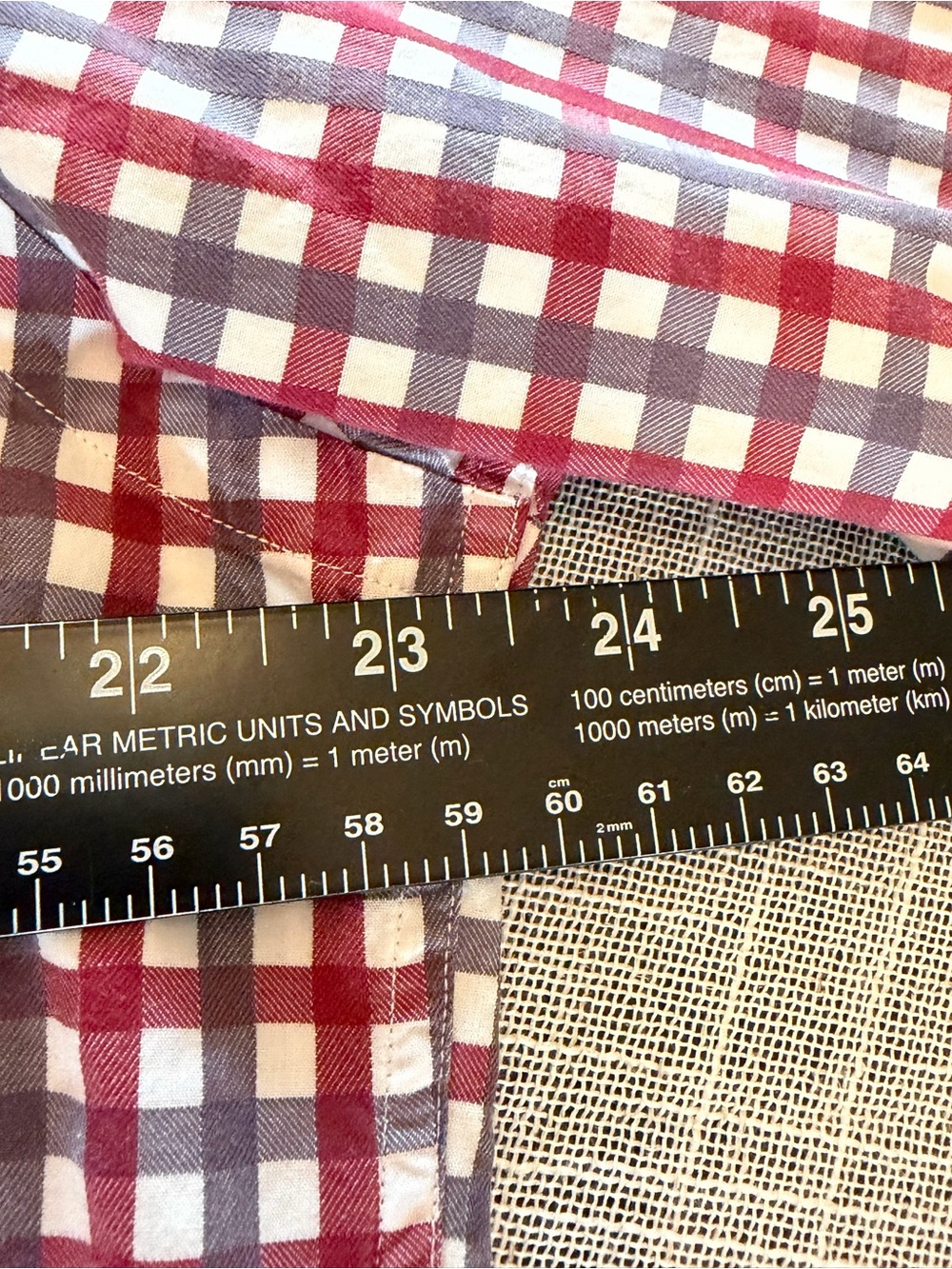 Thomas Dean Shirt Mens Large Red Gingham Check Button Front Long Sleeve - Picture 10 of 10